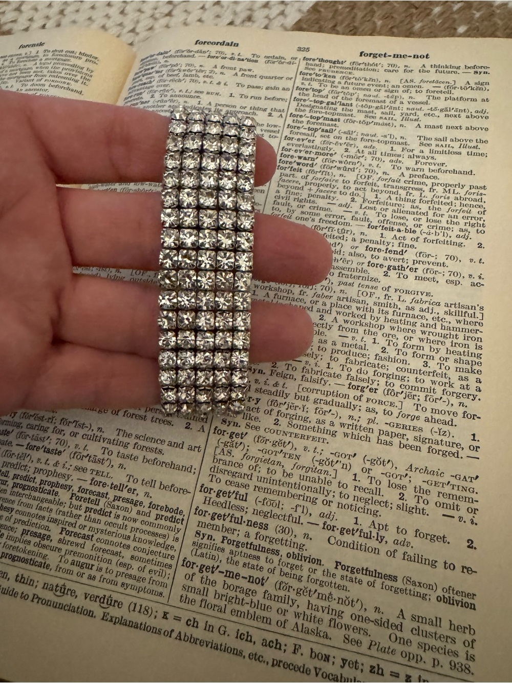 Vera Wang Silver Crystal Multi-Row Bracelet
